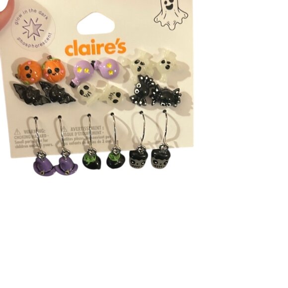 Claire's Orange and Purple Halloween earring set for pierced ears - Picture 1 of 4